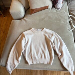 Zara Soft White Crew Neck Sweater